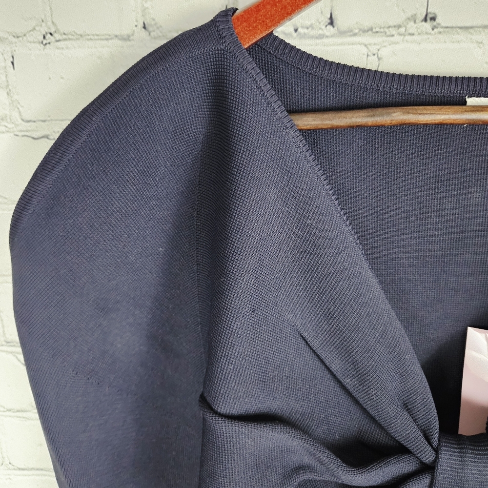 AVEC LES FILLES | bow detail puff long sleeve knit blouse top - Picture 3 of 11